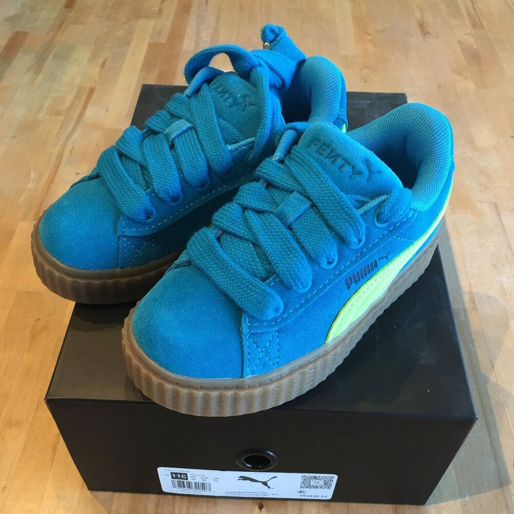 FENTY x PUMA Creeper Phatty Inf "Speed Blue/Lime Pow" 396830 02 Sz 11C